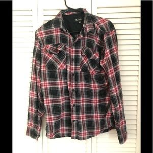 Burnside Black Red and White Flannel L(M)